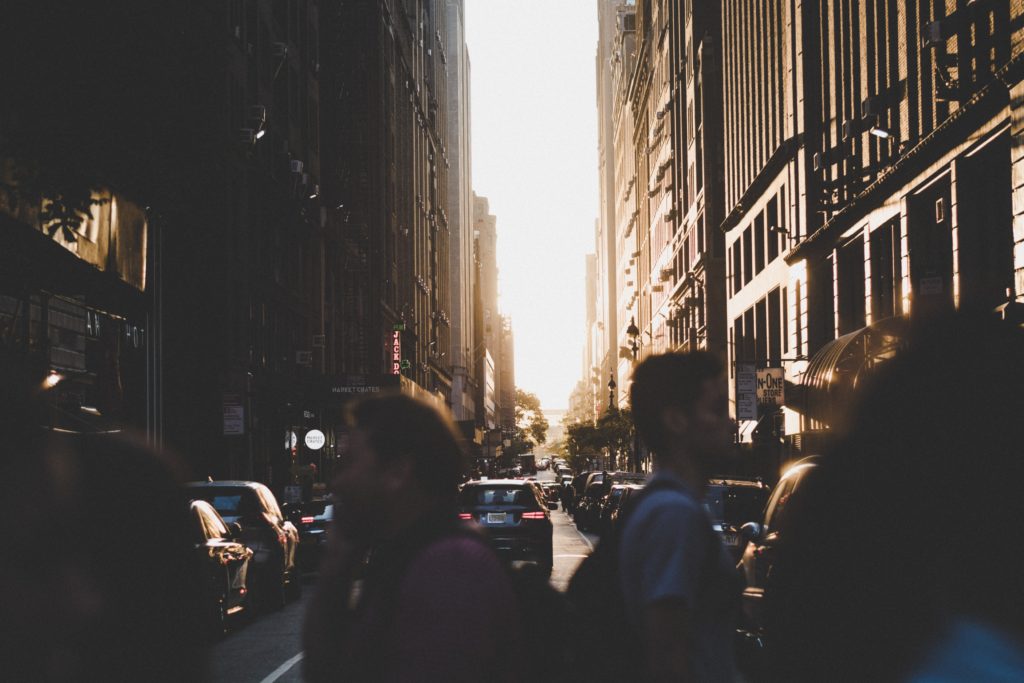 city crowd walking