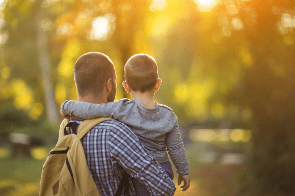 man and son navigating recovery together.